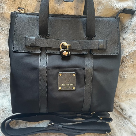 henri bendel Handbags - Henri Bendel Mini Jetsetter Backpack Black Nylon
